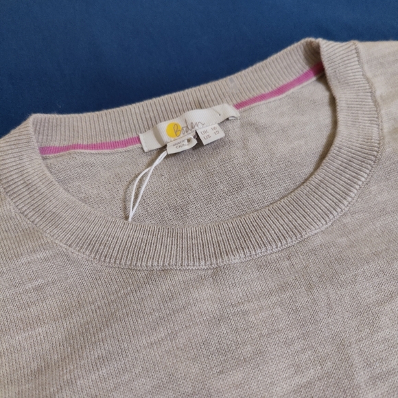 New 🆕 Boden Fine Wool Sweater With Gathered Shoulder, Size 12 - Picture 4 of 11